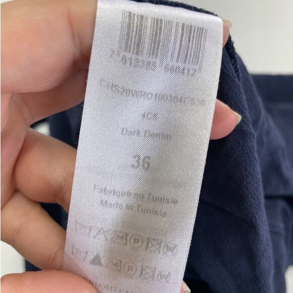 See By Chloe Dress Womens 36 Small Dark Denim Blue Mock Neck Crepe Mini - Picture 5 of 9